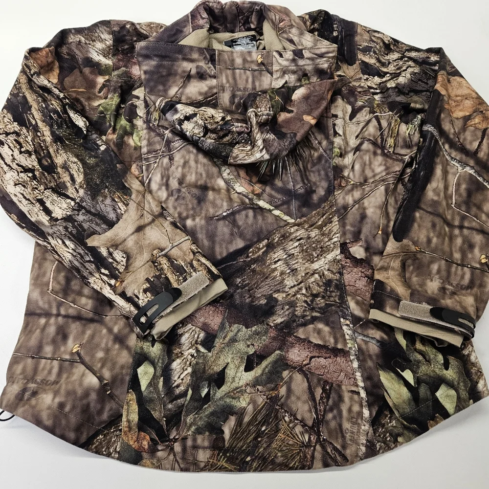 Womens Cabelas Large Mossy Oak Camo Hooded Full Zip Pink Accents Scent Factor - Picture 11 of 11